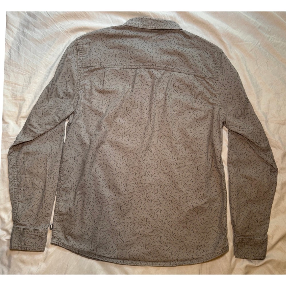 Toad&Co Organic Cotton Button Down Shirt Mens Medium Grey Printed Long Sleeve - Picture 2 of 8